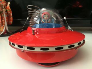 Rare KO.  YOSHIYA Flying Saucer UFO Tin Toy From 1956 Japan Cragstan Vintage 3