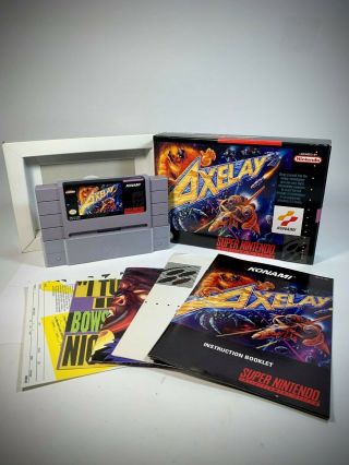 Axelay - Snes Nes Game Complete - Nintendo Konami Shmup Shooting Cib Rare