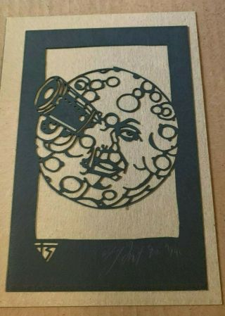 Tyler Stout Laser Cut A Trip To The Moon,  Radiation Burn Signed & Numbered Rare