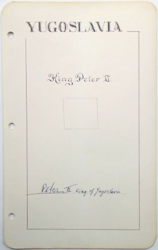 King Peter Ii Of Yugoslavia Reigned 1934 - 1945 Autograph Signed Album Page 