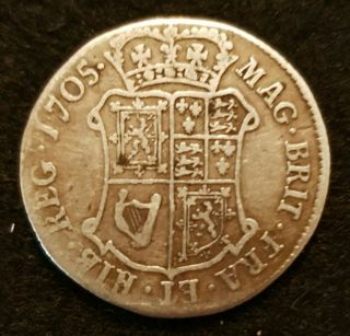 Scarce Scotland 1705 Anne 10 Shillings Clear Detail Rare In This