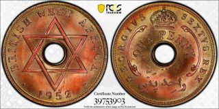 1952 - Kn British West Africa Penny Pcgs Sp66 Rb - Ex Rare Kings Norton Proof
