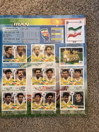 PANINI FRANCE 98 ALBUM WORLD CUP 1998,  COMPLETE STICKERS RARE INCLUDING IRAN 2