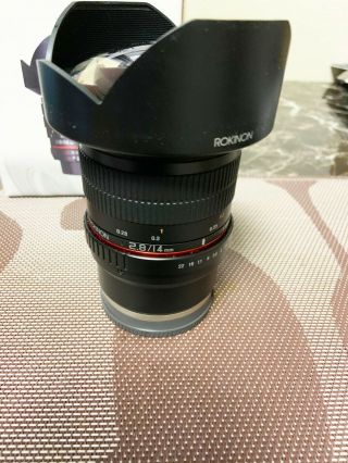 Rokinon 14mm f/2.  8 ED AS IF UMC Lens for Sony E - Mount - Black Rarely 3