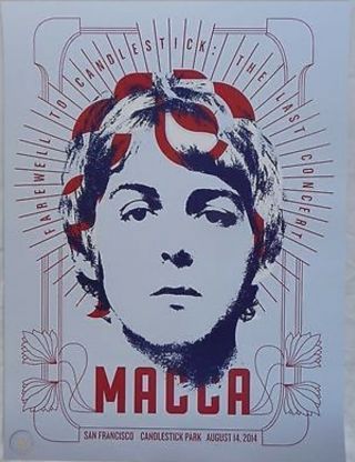 Paul Mccartney Poster Farewell To Candlestick Park 2014 Rare Beatles Wings Macca