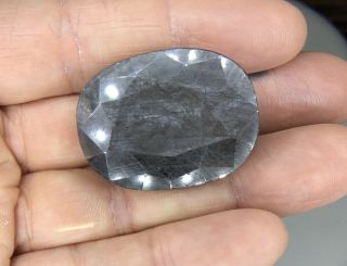 Rare Huge Natural Unheated Silver Sapphire 95cts Cut Unique Pendant