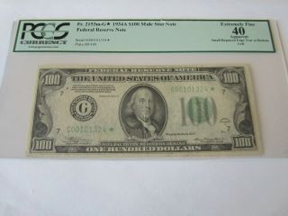 1934a Chicago $100 Frn Fr 2153 - Gm Rare Star Note Mule Pcgs Xf40 Norsv