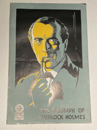 The Triumph Of Sherlock Holmes Rare 1935 Arthur Wontner Movie Uk Film Pressbook