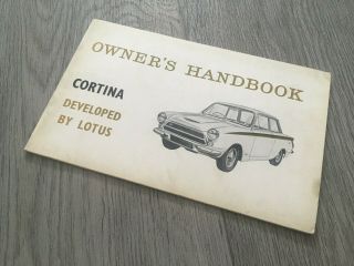 Lotus Cortina Mk1 Owners Handbook Ford Twin Cam Developed By Lotus Rare