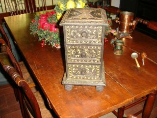 An Extremely Rare,  American Western,  Native American,  Decorated Standing Chest.
