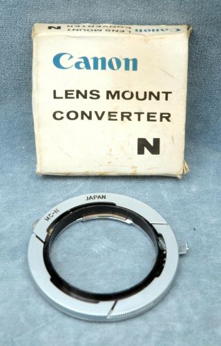 Vintage Rare Canon Fd Lens Mount Converter N (nikon),  Japan