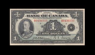 1935 Bank Of Canada One Dollar Kgv $1 Rare ( (ef, ))