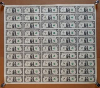 Rare - 2013 - Uncut U.  S.  Currency - 50 X $1 Bills - Frn - A District - A - D Block