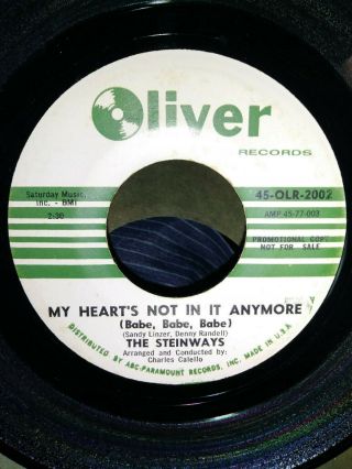 45 Rpm Ultra - Rare Northern Soul:the Steinways - My Heart 