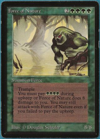 Force Of Nature Beta Heavily Pld Green Rare Magic Mtg Card (id 136311) Abugames