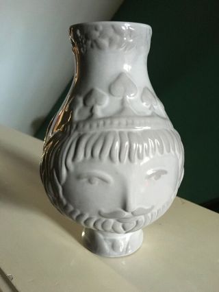 Jonathan Adler Utopia King ❤️ Queen Of Hearts Pottery Two Face Vase Rare Retired