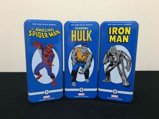 Dark Horse Deluxe Marvel Classics 1,  2,  3 Spider - Man Hulk Iron Man Rare Figurines