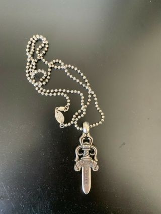 Chrome Hearts Dagger Pendant Rare Necklace 925 Sterling Silver