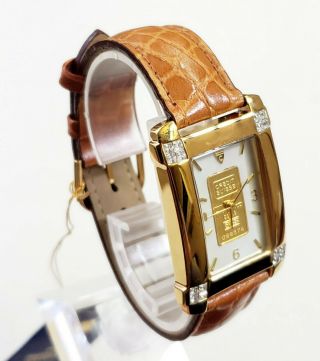 Rare,  Unique Unisex 24kt Gold Plated Watch Croton " Credit Suisse " W/diamonds