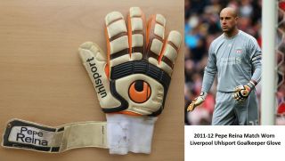2011 - 12 Pepe Reina Match Worn Liverpool Uhlsport Goalkeeper Glove - Rare (20032)
