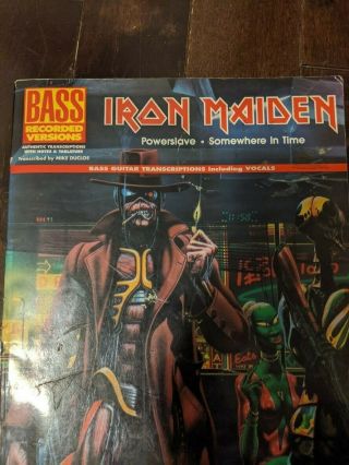 IRON MAIDEN POWERSLAVE & SOMEWHERE IN TIME BASS GUITAR SONGBOOK [VERY RARE] 2