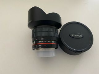 Rokinon 14mm F/2.  8 Ed As If Umc Lens For Nikon - Black,  No Ae Chip Rarely