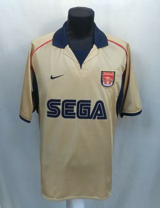 Rare Arsenal 2001/2002 Away Football Jersey Nike Gold Shirt Size Men 