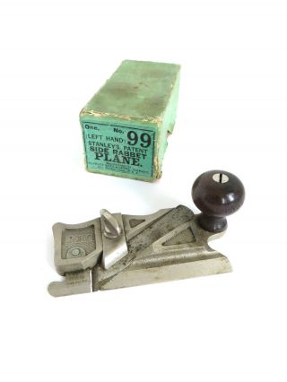 Rare Early Green Boxed Stanley No.  99 Side Rabbet Plane