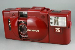 Rare Olympus Xa2 Red Point & Shoot Film Camera Flash A11 154