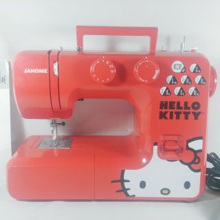 Hello Kitty Sewing Machine 2015 By Janome Model 13512 Red Rare Collectible
