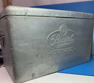 Vintage Pearl Beer Aluminum Cooler 22”x13”x13 1/4” Rare Quite Restorable
