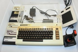 Vintage Commodore Vic - 20 Computer W/ Display/storage Stand Rare