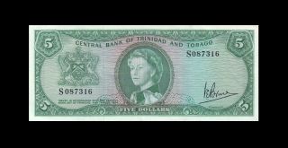 1964 British Colony Trinidad & Tobago Qeii $5 Rare ( (ef, ))