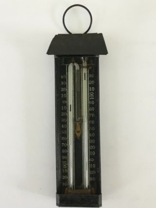 Rare Antique Thermometer Tycos 10” Rochester Ny Usa Vg,  Wall Cold Heat Hanging A