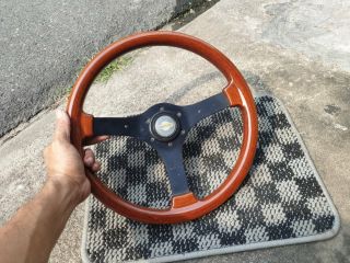 Rare Sport Line Classic Wood Steering Wheel With Nissan Horn Button Silvia R32