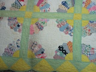 RARE AND FABULOUS EARLY 1900 ' S VINTAGE HAND STITCHED QUILT 3