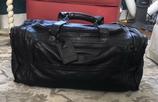 Ultra Rare Tumi Alpha Black Nappa Leather XXL Carry Duffle Bag 2