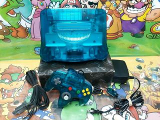 Nintendo 64 N64 Game Console Rare Ice Blue Funtastic 100 Oem &