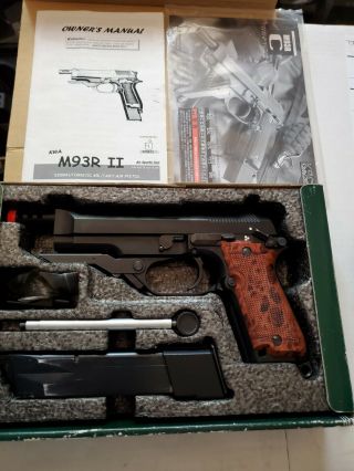 Kwa M93r Ii Airsoft Pistol Semi,  Full Auto,  3 Shot Burst Rare