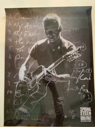 Very Rare Bruce Springsteen On Broadway Poster In 24 X 18