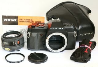 Rare Pentax - F Smc 50/1.  4 50mm F1.  4 Lens With P3n Slr Film Body