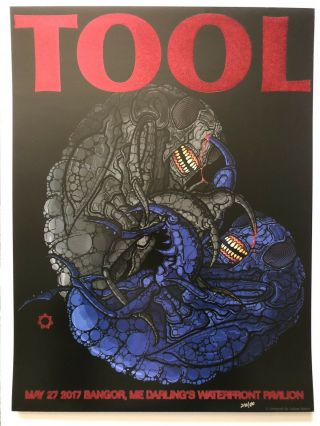 Tool Concert Tour Poster Print 2017 Bangor Maine Embossed Felt Adam Jones Rare