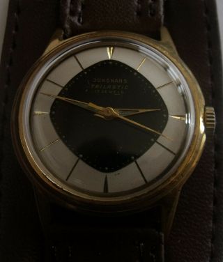 Very Rare " Junghans " - Trilastic - Gold Plated - - Germany Wrist Watch Men,  S