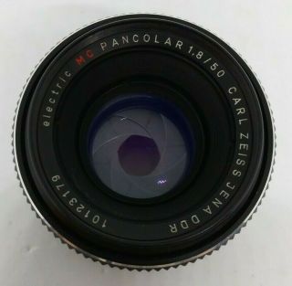 Carl Zeiss Pancolar Electric 1.  8/50 Red Mc M42 Ultra Rare [low Value Gift Decl.  ]
