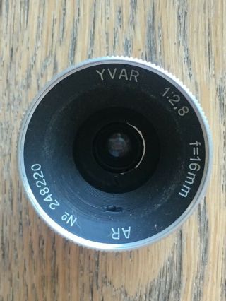 Bolex Paillard Yvar lens 16mm f2.  8 RARE in leather case 3