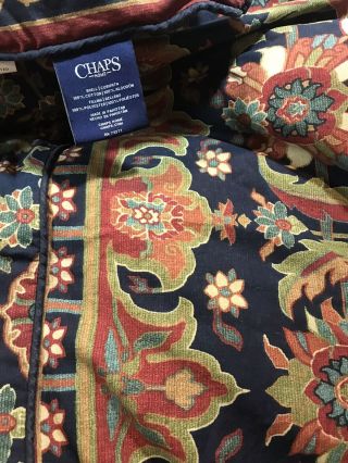 Chaps Ralph Lauren Navy Reversible 3 - Pc King Comforter Shams Rare Find