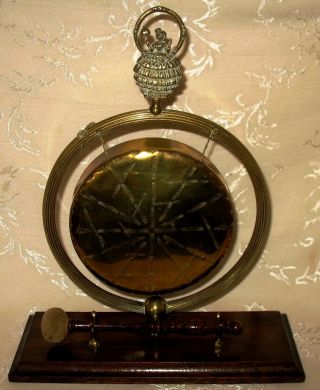 Rare Victorian Brass Dinner Bell Gong Called " Esmeralda "