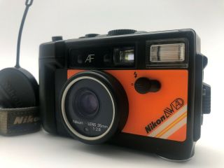 (=^;^=) 【rare Orange,  N.  Mint3】nikon L35 Aw Ad 35mm Water Proof Film Camera Japan