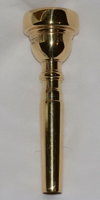 Bach Post Mt Vernon 1 1/4c 1965 - 69 Trumpet Mouthpiece 27 Throat Gold Plate Rare