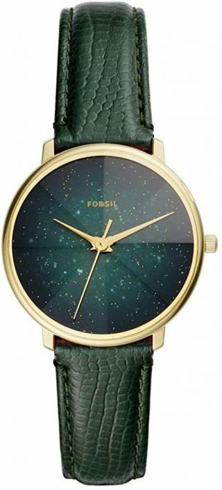 Fossil Es4730 Prismatic Galaxy Dg Leder Krokodil Grün Quarz Damenuhr Armband Uhr